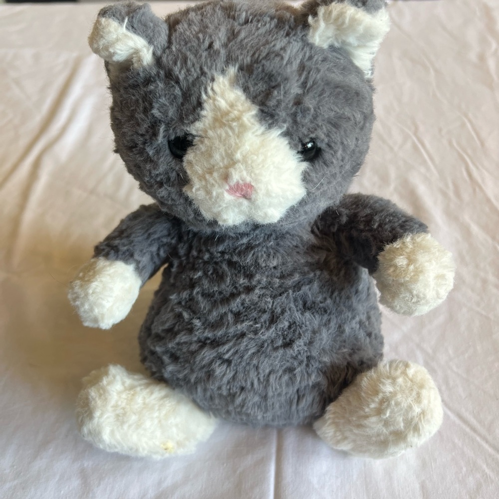 Jellycat Gray and Cream Plush Cat Toy